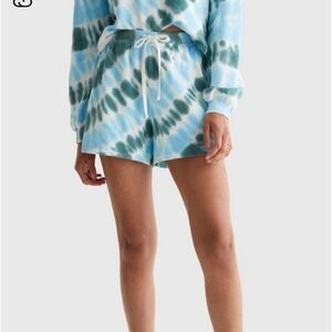 Lucky Brand Women's Drawstring Waist Active Short, Blue Sage Tye Dye, XS, M, & L
